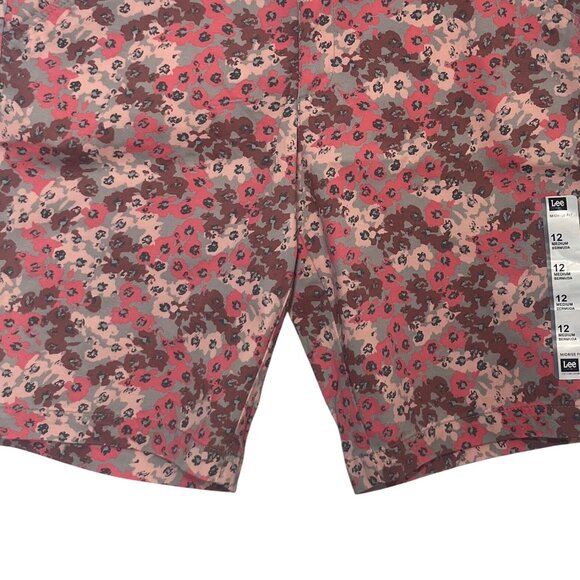 Lee Floral Bermuda Shorts Womens Size 12 Pink Midrise New Summer Casual - Picture 4 of 11